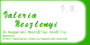 valeria meszlenyi business card